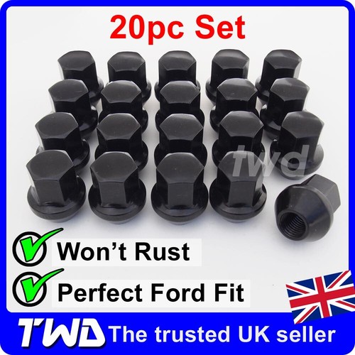 20x black alloy wheel nuts - alloy,